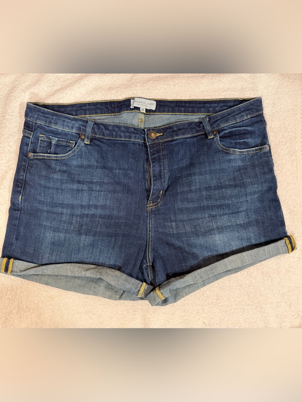 Chic Soul Weekend Away Cuffed Denim Jean Shorts Boutique Plus Size Curvy Classic
